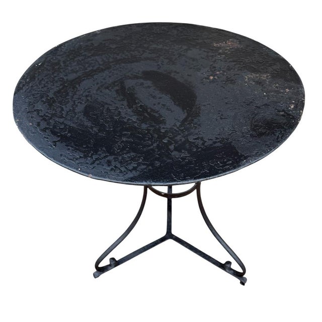 Black Wrought Iron Pedestal Table, France For Sale - Image 8 of 15