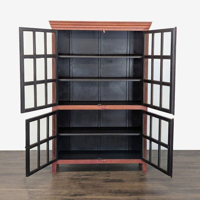 Traditional Crate & Barrel Rojo Hutch Tall Cabinet For Sale - Image 3 of 11
