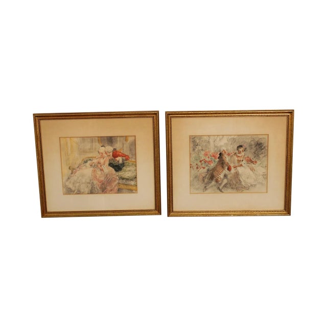 Antoine Calbet Vintage French Framed Etchings - a Pair For Sale - Image 13 of 13