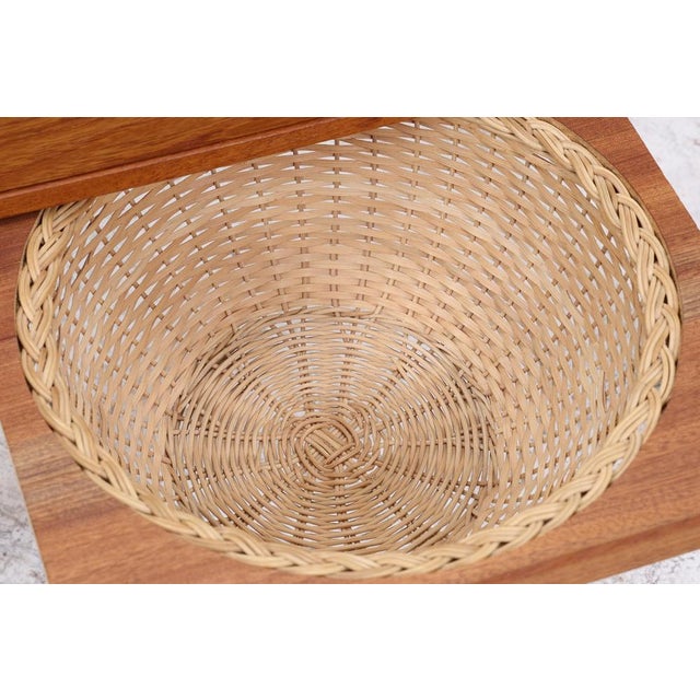 Mid-Century Danish Teak Sewing Box on Wheels, 1960s For Sale - Image 11 of 15