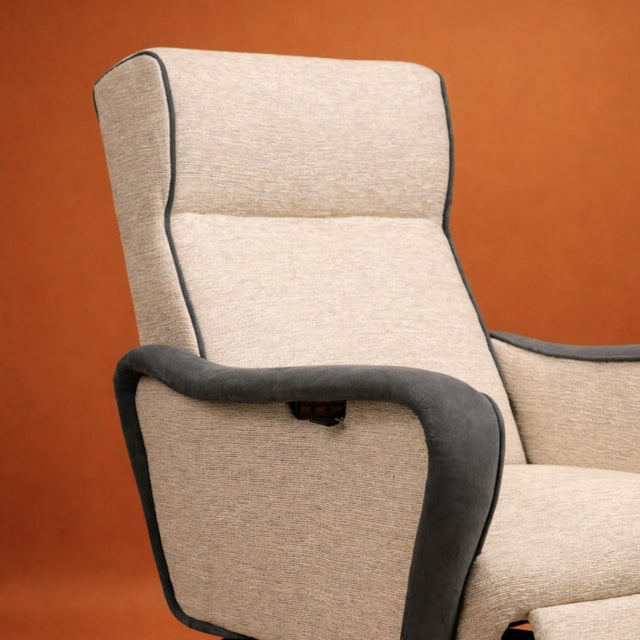 Italian Reclining Armchair and Footrest, 1960s For Sale - Image 3 of 5