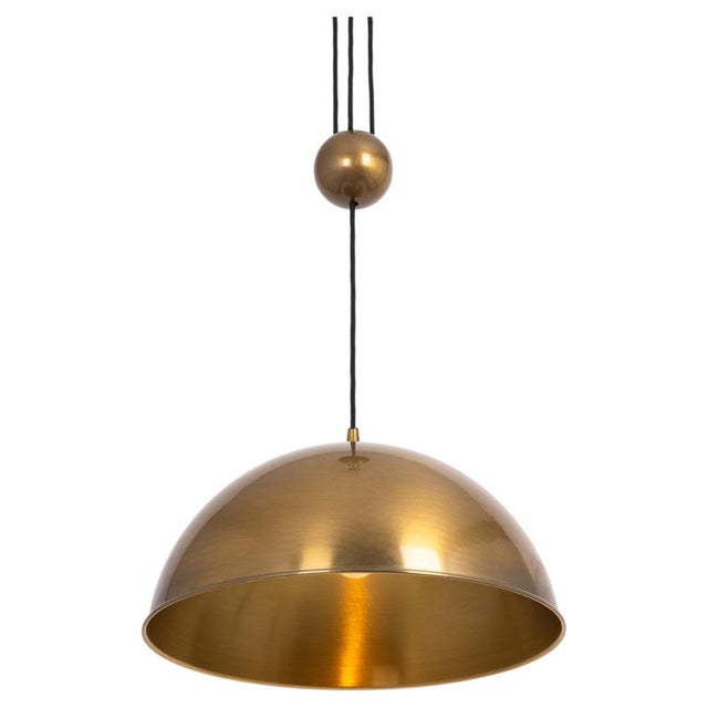 Adjustable Counterweight Dark Brass Posa Pendant from Florian Schulz, Germany, 1970s For Sale - Image 10 of 10