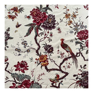 Manuel Canovas Pavillon De Bidaine Hand Printed Cotton Fabric- 6 Yards For Sale