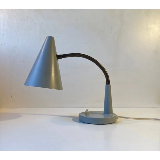 1950s Vintage Scandinavian Grey Table or Wall Lamp by E. S. Horn, 1950s For Sale - Image 5 of 9