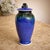 Edgecomb Potters Maine Blue and Black Drip Glaze Lidded Urn Form Jar For Sale - Image 9 of 9