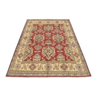 Kazak Rug 8’1” X 9’10” Red Wool Tribal Hand-Knotted Oriental Carpet For Sale