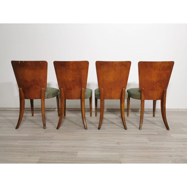 Art Deco Dining Chairs by Jindrich Halabala, 1940s, Set of 4 For Sale - Image 3 of 15