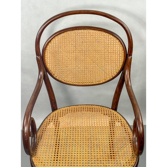 Antique Classical Armchair No. 11 in Bentwood Beech and Cane Seat from Thonet, Vienna, 1868,, 1870, in Very Good...
