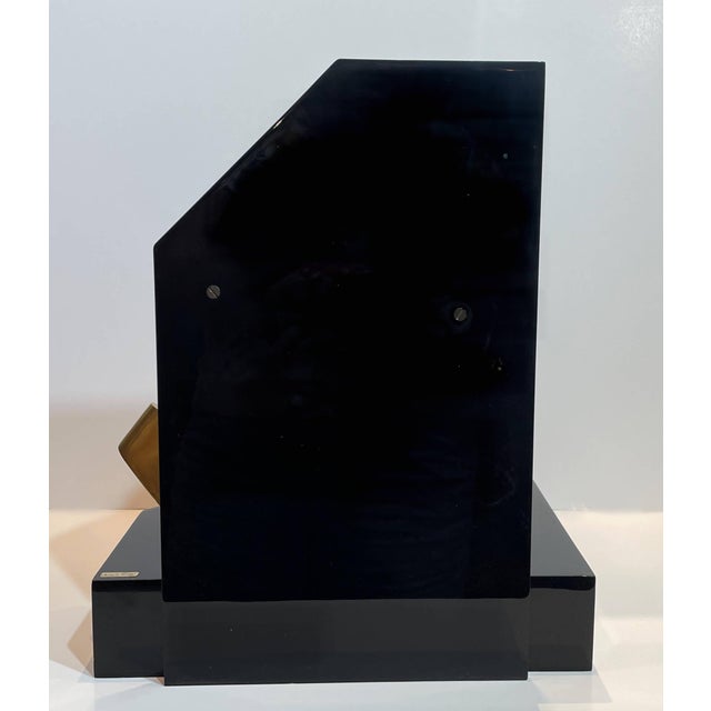 Late 20th Century Italian Bronze Figural Sculpture on Black Acrylic Base For Sale In Miami - Image 6 of 7
