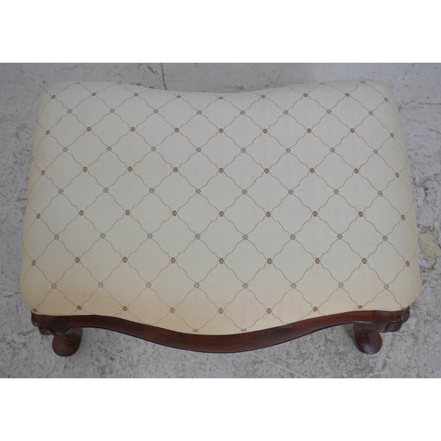 Thomasville Curved Queen Anne Style Chair & Ottoman For Sale - Image 14 of 18