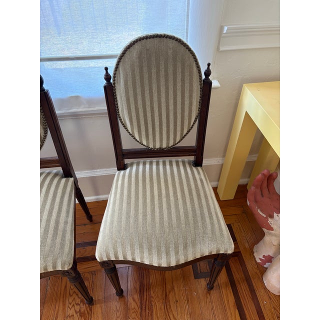 Vintage 1930’s Mohair Set of 6 Dining Chairs For Sale - Image 9 of 12