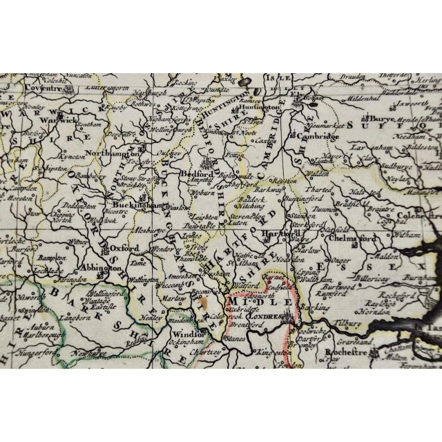 White Great Britain, N. France: A Large 17th C. Hand-Colored Map by Sanson and Jaillot, 1693 For Sale - Image 8 of 12