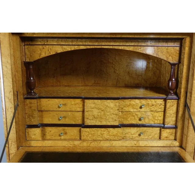 Charles X Maple Veneer Secretary For Sale - Image 3 of 12