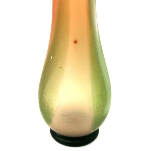 Large Vintage Orange-Green Murano Glass Vase, 1970s For Sale - Image 6 of 13