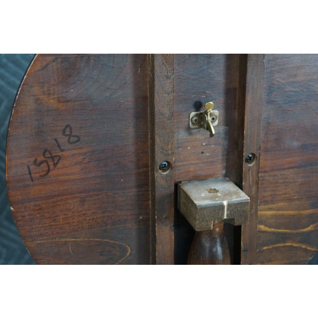 Vintage Federal Style Teak Stenciled Round Tilt Top Side Accent Table For Sale - Image 12 of 17