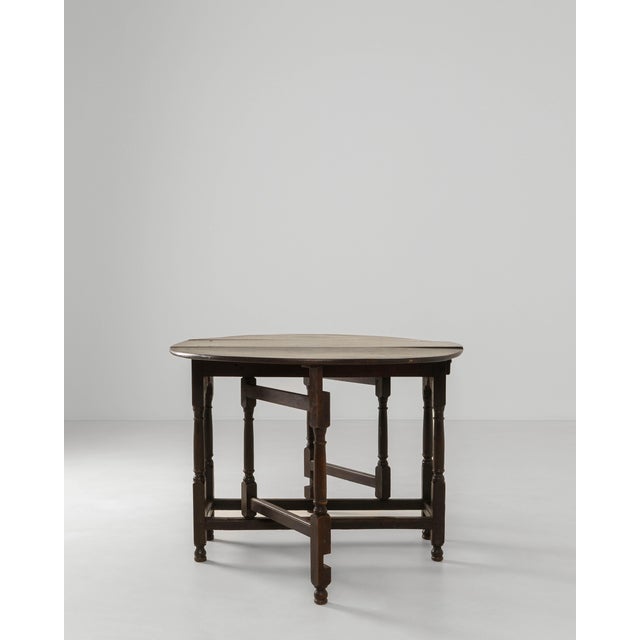 1880s French Ellipse Wooden Gateleg Table In Original Patina For Sale - Image 17 of 18