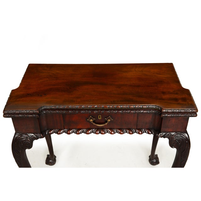 Brown Rare English George III Antique Mahogany Card Game Table Circa 1760 For Sale - Image 8 of 18