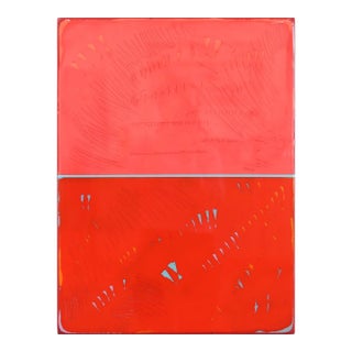 Double Vision 70 - Modern Shiny Resin Minimalist Vibrant Red Abstract Original Artwork by Ricky Hunt For Sale