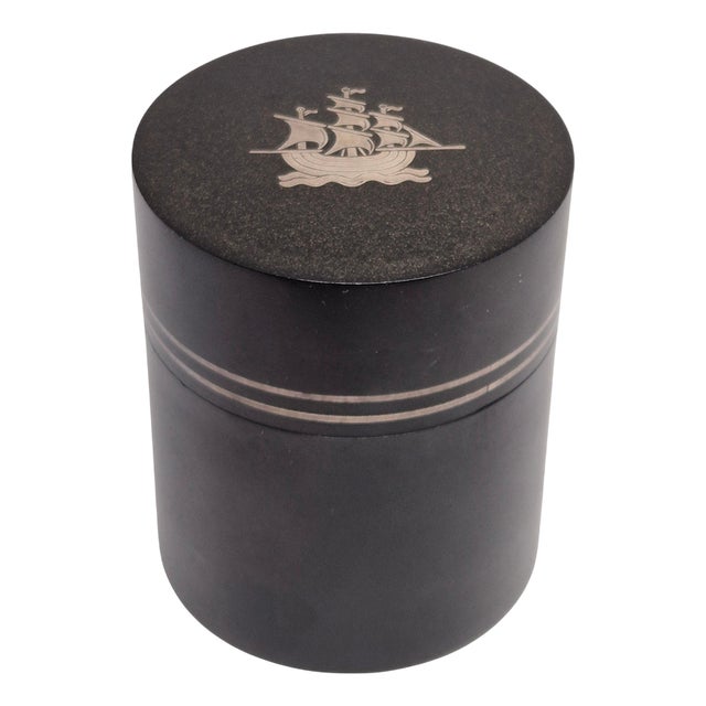 Box with Silver Inlay by Wilhelmina Wendt, Sweden, 1954 For Sale