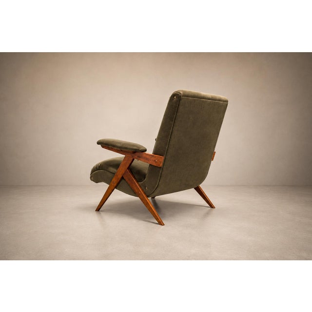 José Zanine Caldas “Z” Armchair in Pau Marfim and Olive Mohair, Brazil, 1950s For Sale - Image 10 of 16