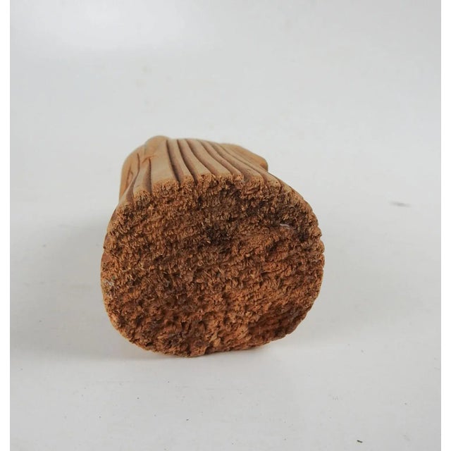 Wood Vintage Folk Art Hand Carved Figure of Woman For Sale - Image 7 of 8