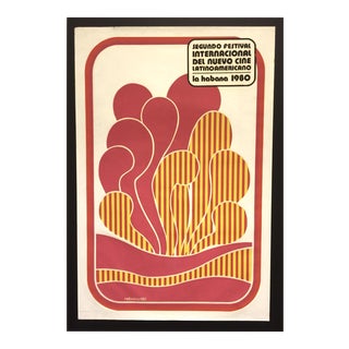 1980 Original Signed Cuban Poster For Sale