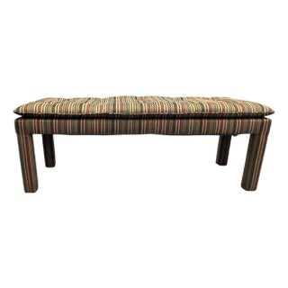 Billy Baldwin Style Pillow Top Tufted Parsons Bench For Sale