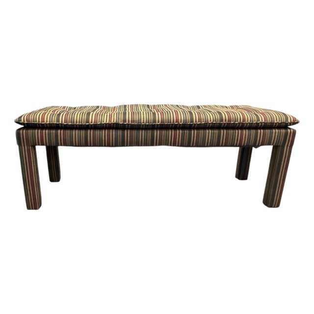 Billy Baldwin Style Pillow Top Tufted Parsons Bench For Sale
