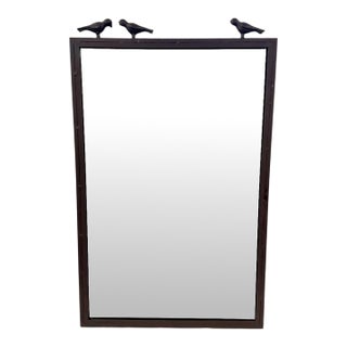 Made Goods Joelle Three Bird Oiled Bronze Rectangular Wall Mirror For Sale