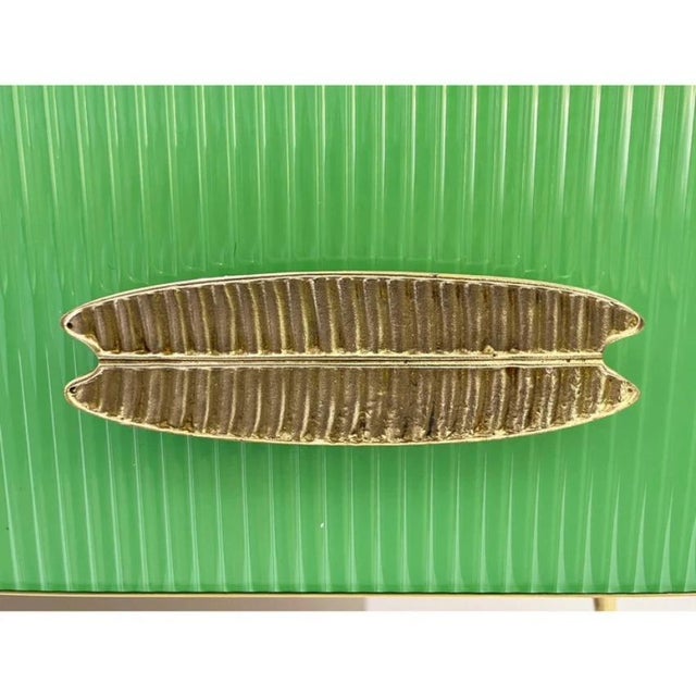 Mid-Century Modern Italian Multi-Color Six-Drawer Chest / Cabinet on Brass Legs For Sale - Image 9 of 10
