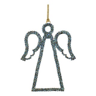 Angel Ornament Set of 4  5.25"H Iron & Acrylic For Sale