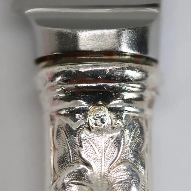 Early 21st Century Early 21st Century French Odiot Demidoff Sterling Silver & Stainless Steel Salad Knife For Sale - Image 5 of 9