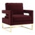 Avery Maroon Velvet Chair with Gold Frame For Sale