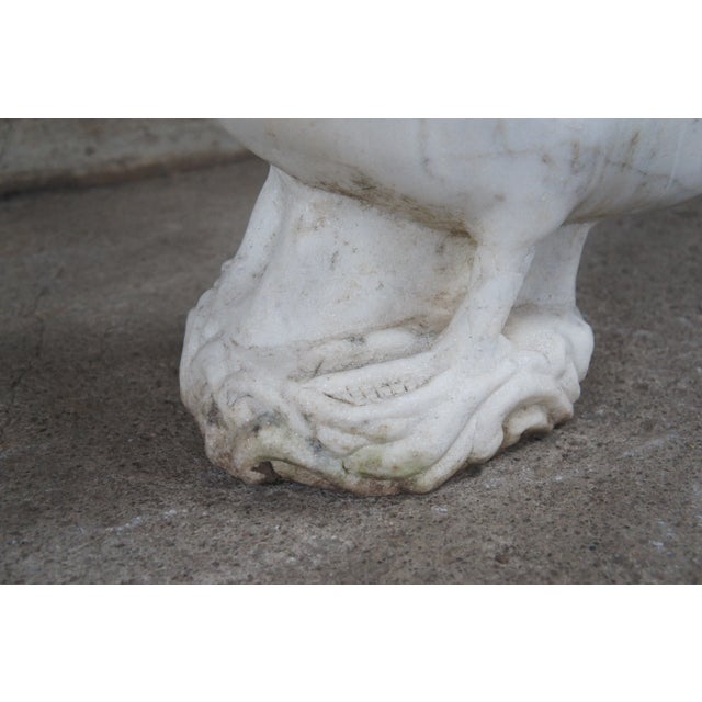 Antique Italian Carved Marble Stone Bird Garden Statue For Sale - Image 9 of 10