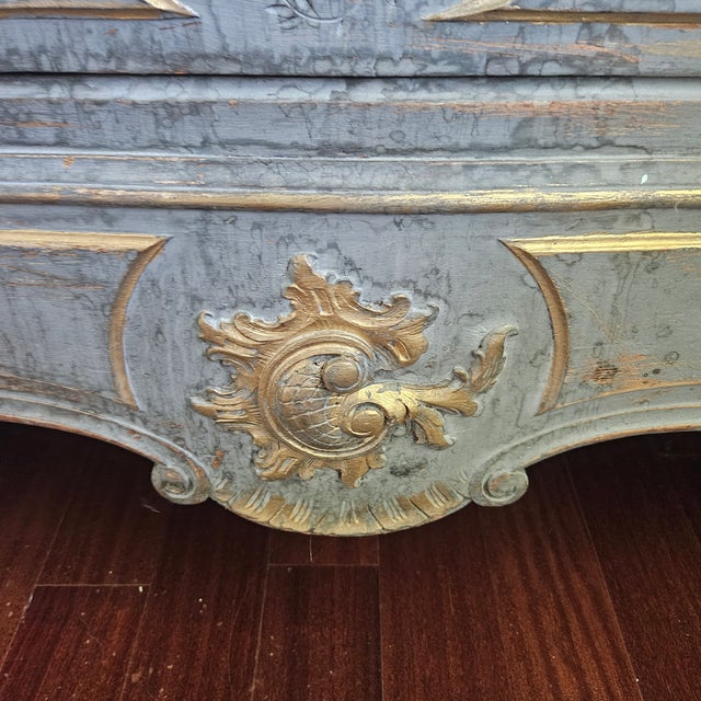 19thC Painted French Three Drawer Chest of Drawers W Fichet a Paris Locks For Sale - Image 11 of 12