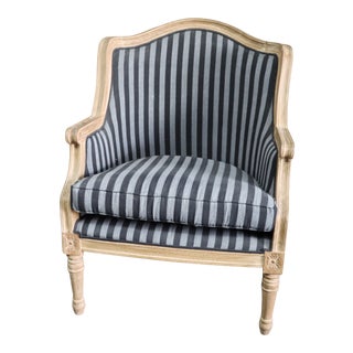 Louis XVI Style White Oak Upholstered Club Chair For Sale