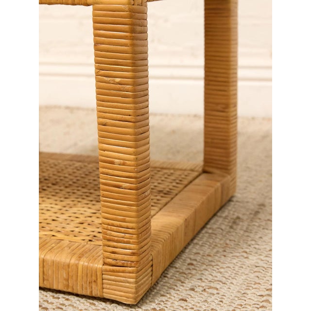 Pair of Vintage Rattan Nightstands With Drawers and Brass-Tone Hardware For Sale - Image 11 of 12