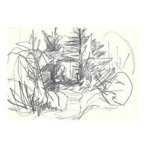 1960 Robert Angeloch Landscape Drawing