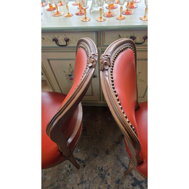 Vintage French Side Chairs a Pair For Sale - Image 9 of 12