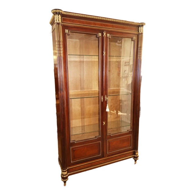 Fine 19th Century French Kingwood Bronze Ormolu Armoire Vitrine China Cabinet For Sale