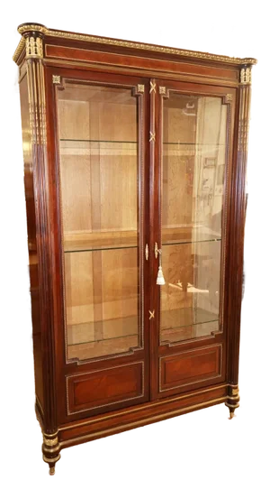 Fine 19th Century French Kingwood Bronze Ormolu Armoire Vitrine China Cabinet