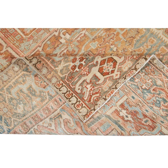 Persian Vintage Persian Heriz Wool Rug For Sale - Image 3 of 13