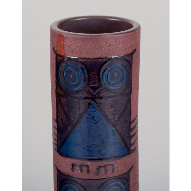 Large Ceramic Vase with Owls by Inger Persson for Rörstrand Ateljé, Sweden, 1970s For Sale - Image 3 of 8