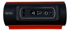 Vintage Space Age Orange Digi-Glo #423 Digital Alarm Roll Clock from Sankyo, Japan, 1970s