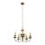 Restored Vintage Colonial Five Arm Brass Chandelier For Sale