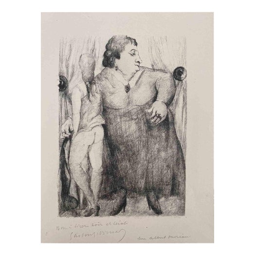 Luc-Albert Moreau, Two Women, Nude, Lithograph, Early 20th Century For Sale