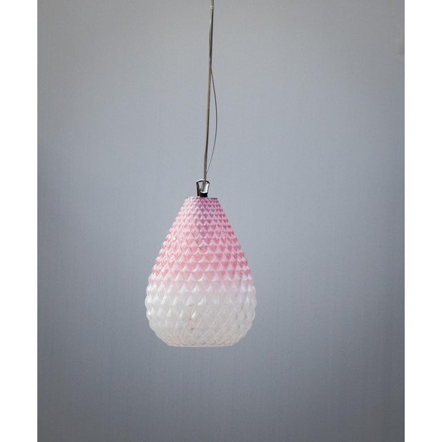 Vintage Italian Pendant in Pink Glass from Mariana Iskra Atelier, 1990s For Sale - Image 4 of 5