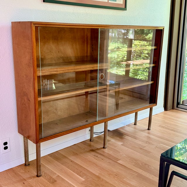 Mid Century Danish Glassfront Bookcase For Sale - Image 13 of 13
