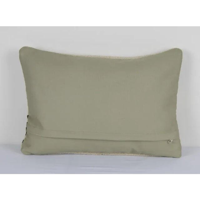 1990s Hand Woven Kilim Pillow, Bench Cushion Cover Hand Knotted 14'' X 20'' For Sale - Image 5 of 6