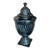 1990s Italian Hand-Painted Black Ceramic Urn With Lid For Sale